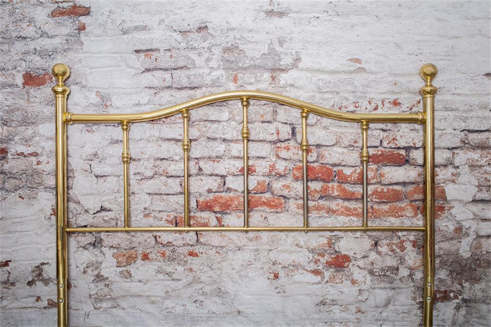 Kate Full Brass Bed Headboard Brick Wall Backdrop for Photography Designed by Pine Park Collection - Kate Backdrop