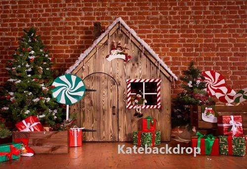 Katebackdrop£ºKate Christmas Wooden House Decorations Backdrop for Photography