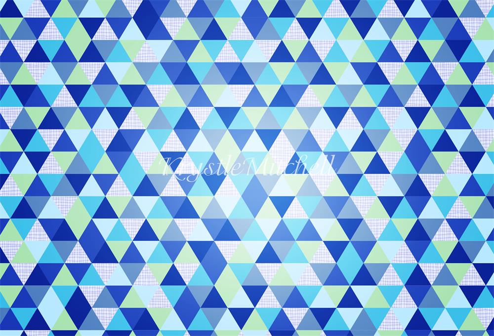 Kate Blue Triangle Seamless Pattern Backdrop Designed By Krystle Mitchell Photography