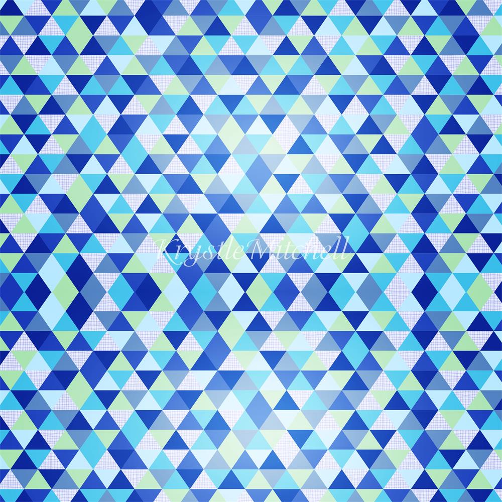 Kate Blue Triangle Seamless Pattern Backdrop Designed By Krystle Mitchell Photography