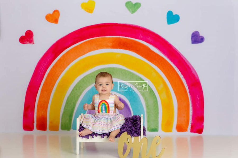 Kate Watercolor Rainbow Backdrop Designed by Mandy Ringe Photography - Kate Backdrop