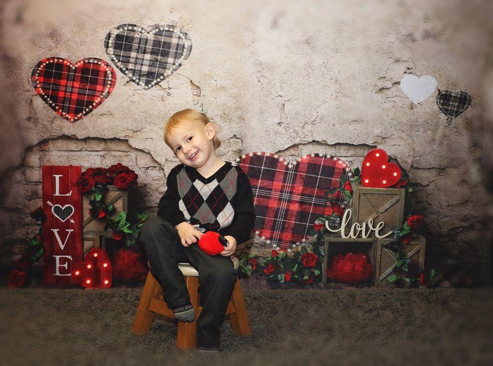 Katebackdrop鎷㈡綖Kate Valentine's Day Brick Wall Backdrop Designed by Megan Leigh Photography