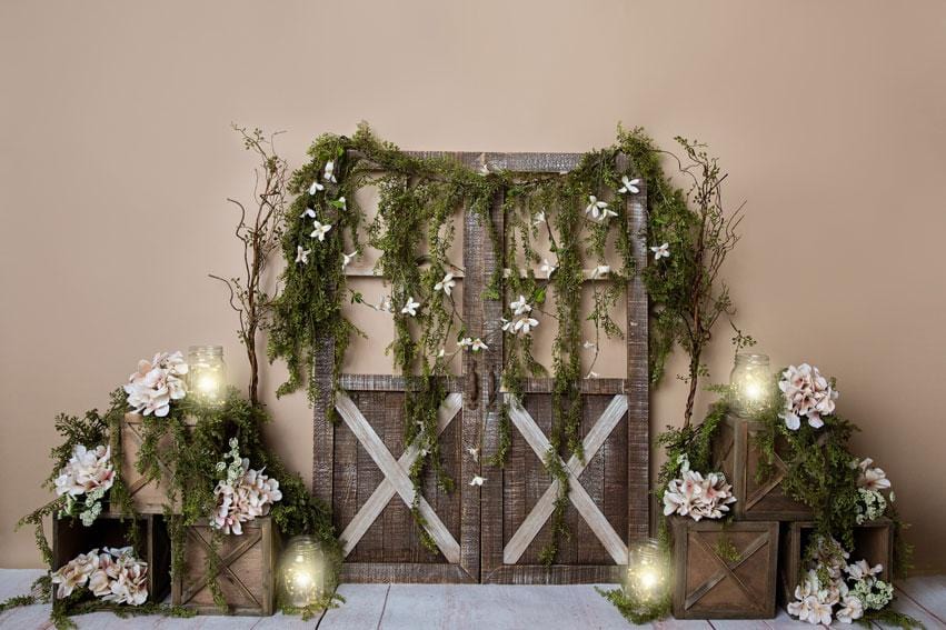 Kate Spring Barn Door Manor Backdrop Designed by Megan Leigh Photography - Kate Backdrop