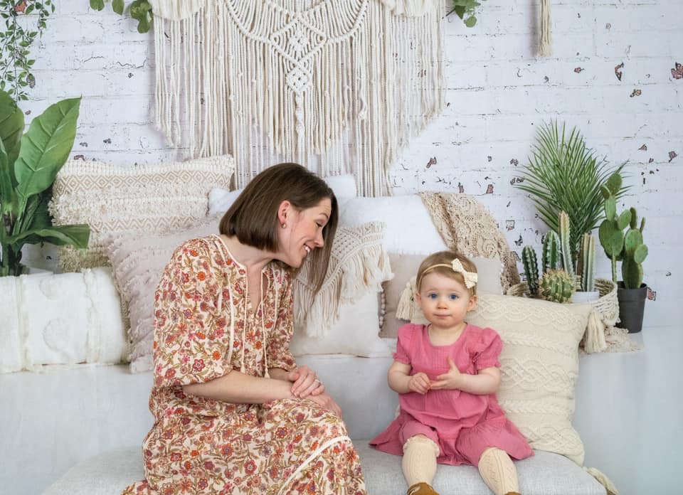 Kate Boho Macrame Floor Pillows with Plants Spring/mother's Day Backdrop Designed By Mandy Ringe Photography