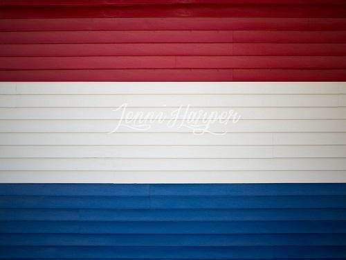 Katebackdrop£ºKate Red White and Blue Wood Backdrop for Photography Designed by Pine Park Collection