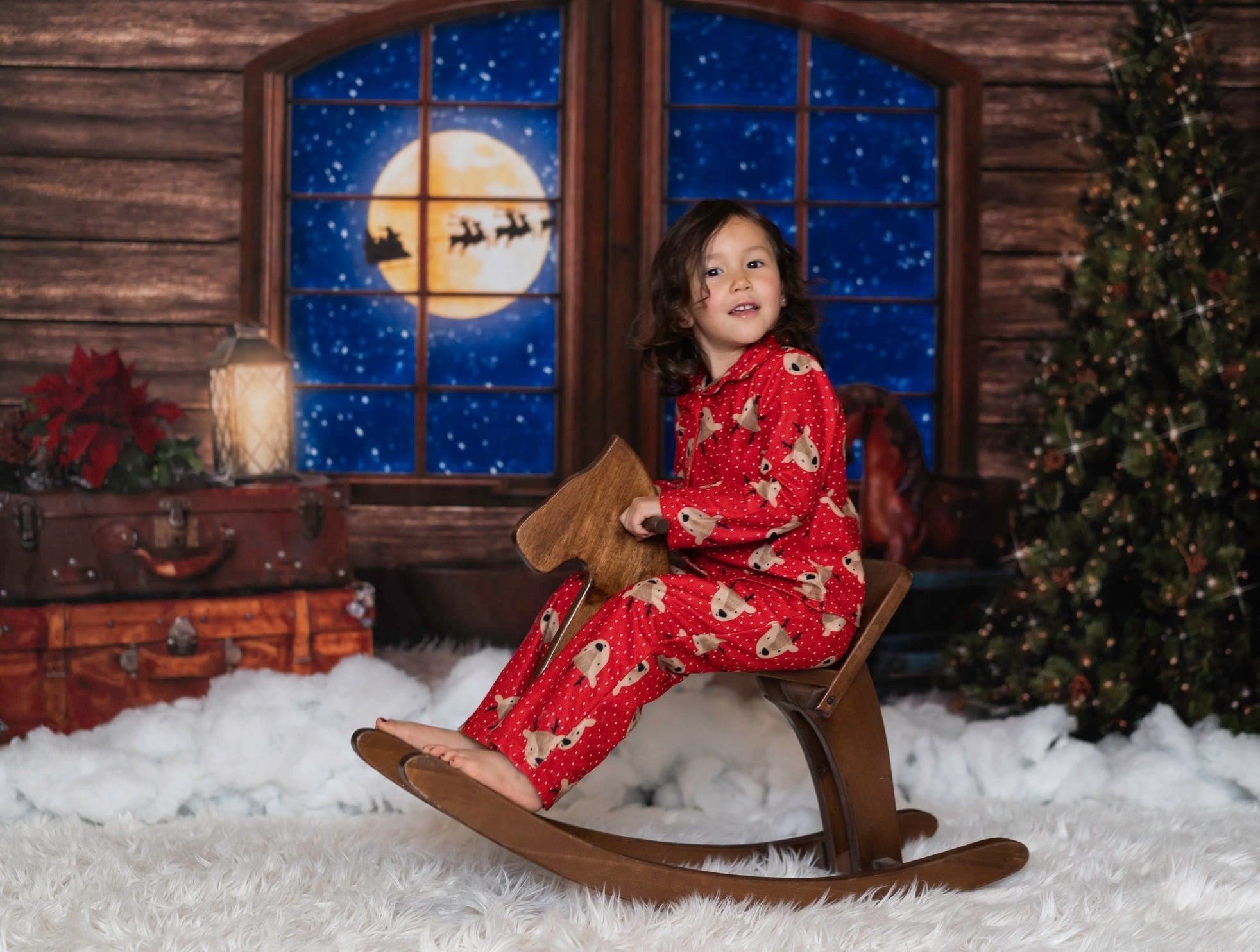 RTS Kate Xmas Tree Santa Backdrop for Photography Designed by Lisa Granden