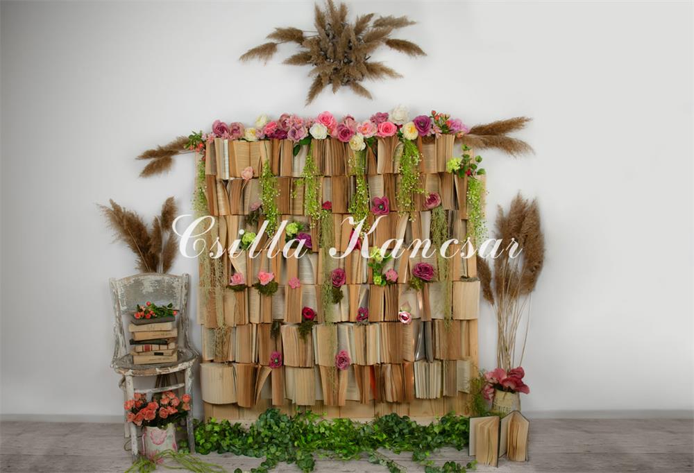 Kate Mother’s day Backdrop Books Wall Designed by Csilla Kancsar - Kate Backdrop