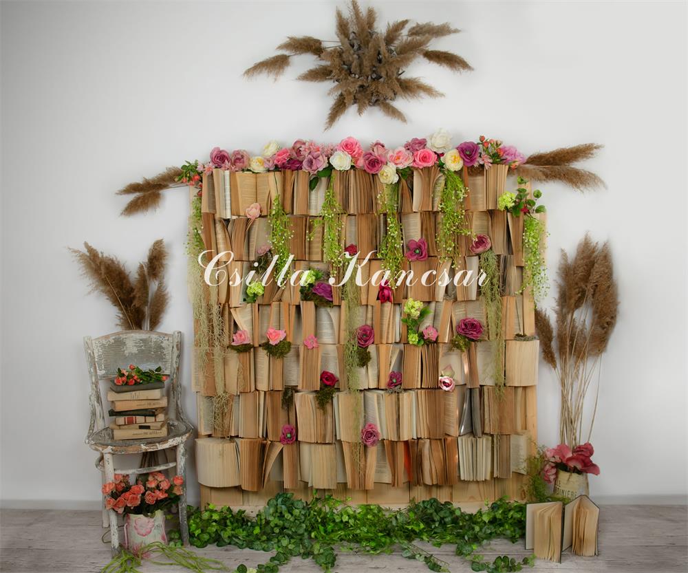 Kate Mother’s day Backdrop Books Wall Designed by Csilla Kancsar