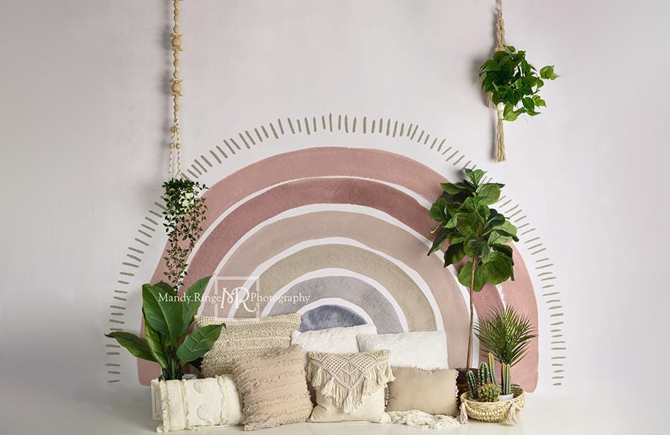 Kate Boho Rainbow Decorated Big Backdrop Designed by Mandy Ringe Photography - Kate Backdrop