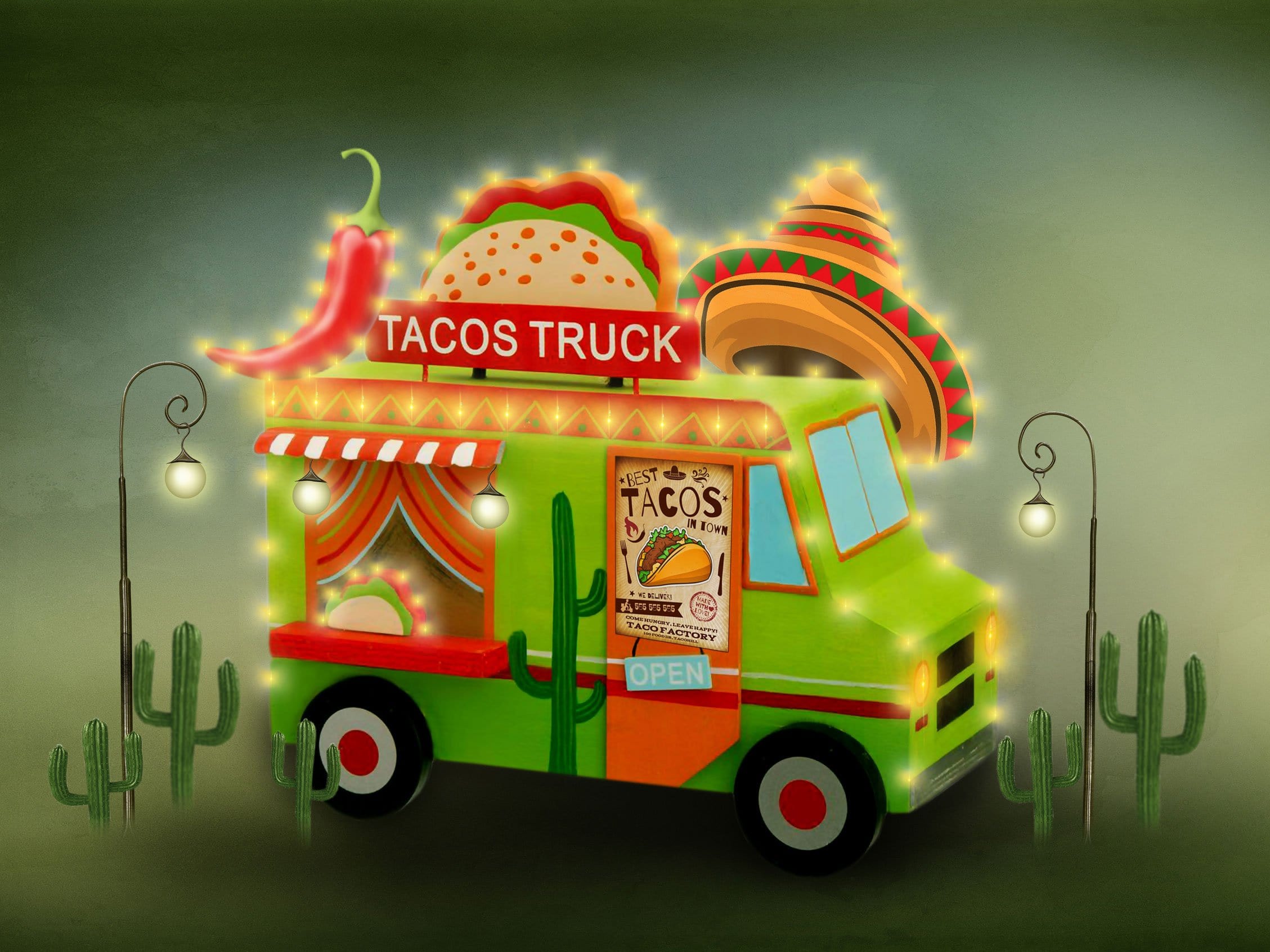 Kate Cake Smash Tacos Truck Diner Chef Backdrop Designed by Rosabell Photography