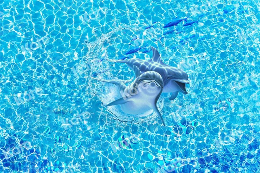Kate Dolphin Sea Blue Backdrop for Photography - Kate Backdrop