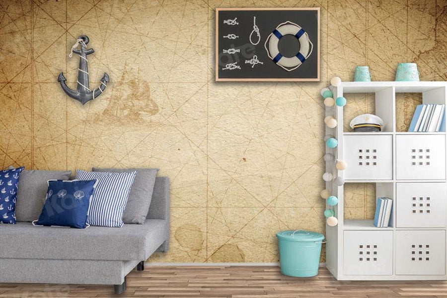 Vintage Nautical Adventure Wall Backdrop