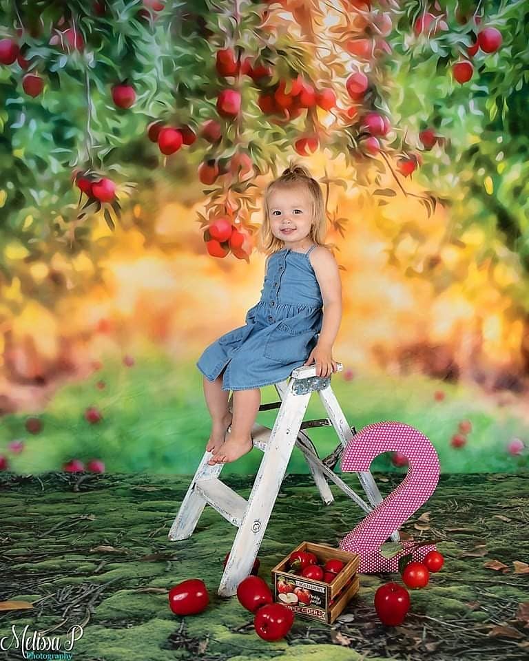 Kate Apple Orchard Summer Backdrop for Photography Designed by Lisa Granden