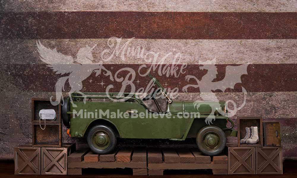 Kate 4th of July Boy Jeep Cake Smash Independence Backdrop for Photography Designed by Mini MakeBelieve