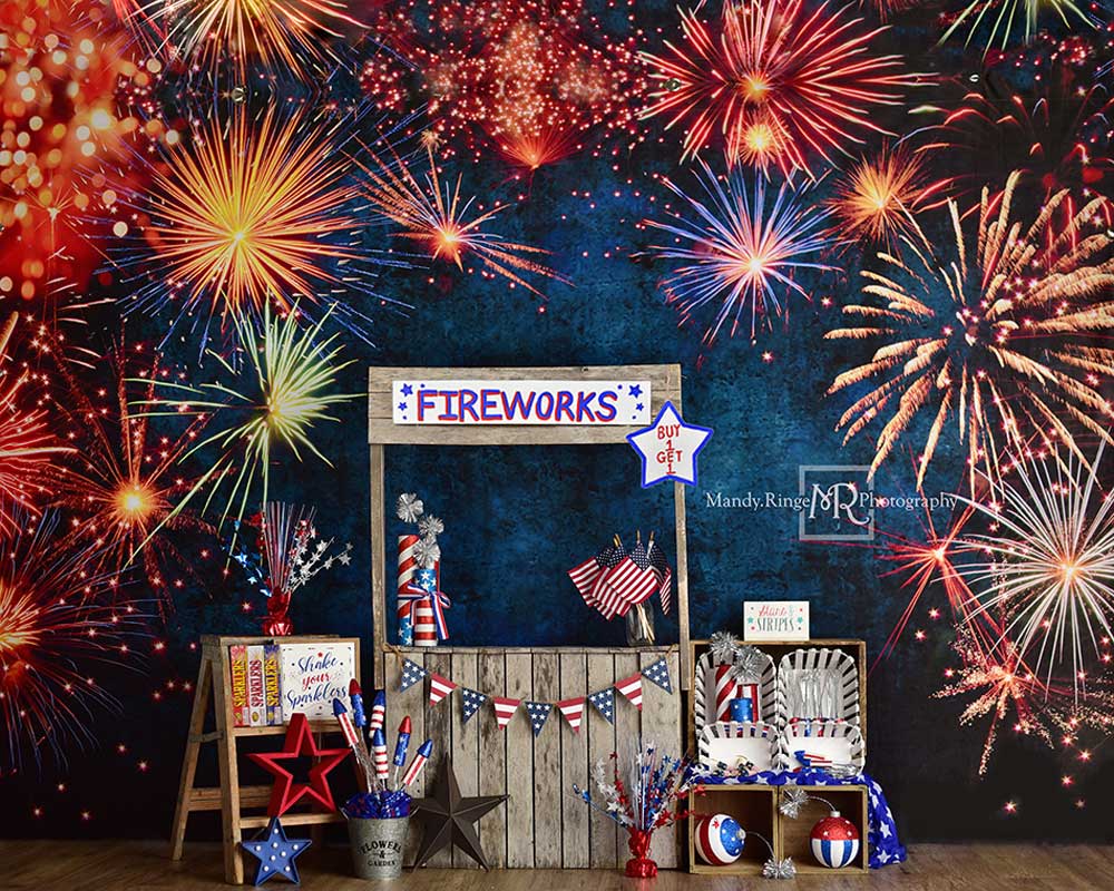 Kate 4th of July Backdrop Firework Stand Designed by Mandy Ringe Photography