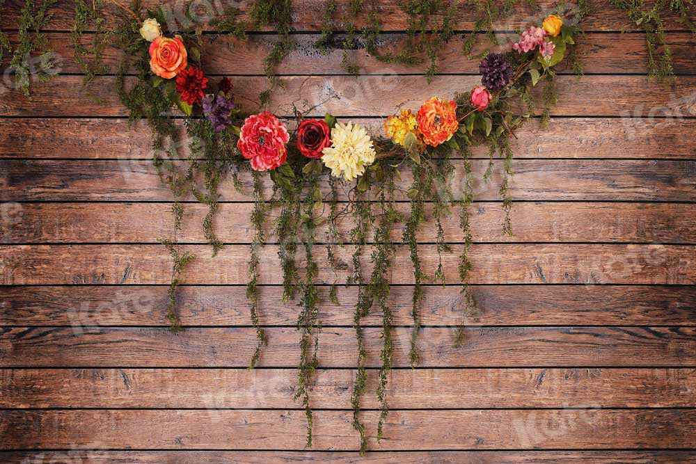 Kate Vine Mother's Day Wood Flower Backdrop for Photography