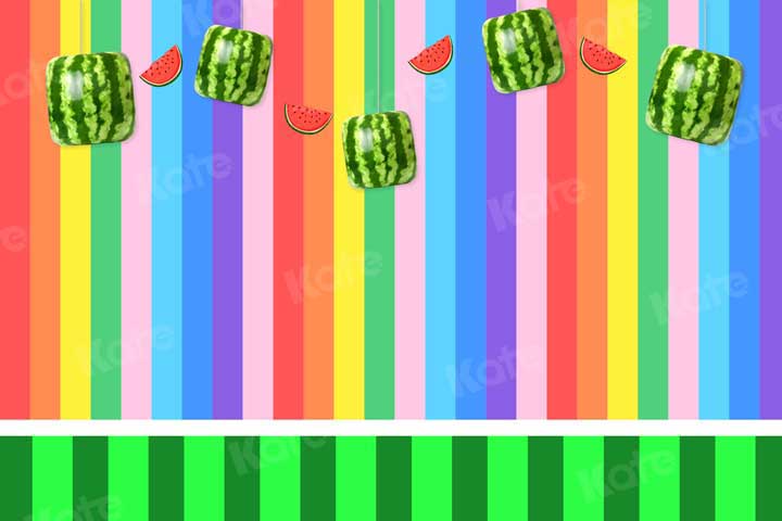 Kate Summer Colorful Watermelon Children  Backdrop for Photography