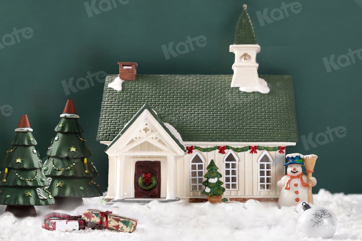 Kate Christmas House Winter Hot Cocoa Backdrop for Photography