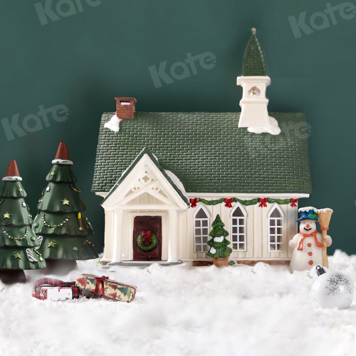 Kate Christmas House Winter Hot Cocoa Backdrop for Photography