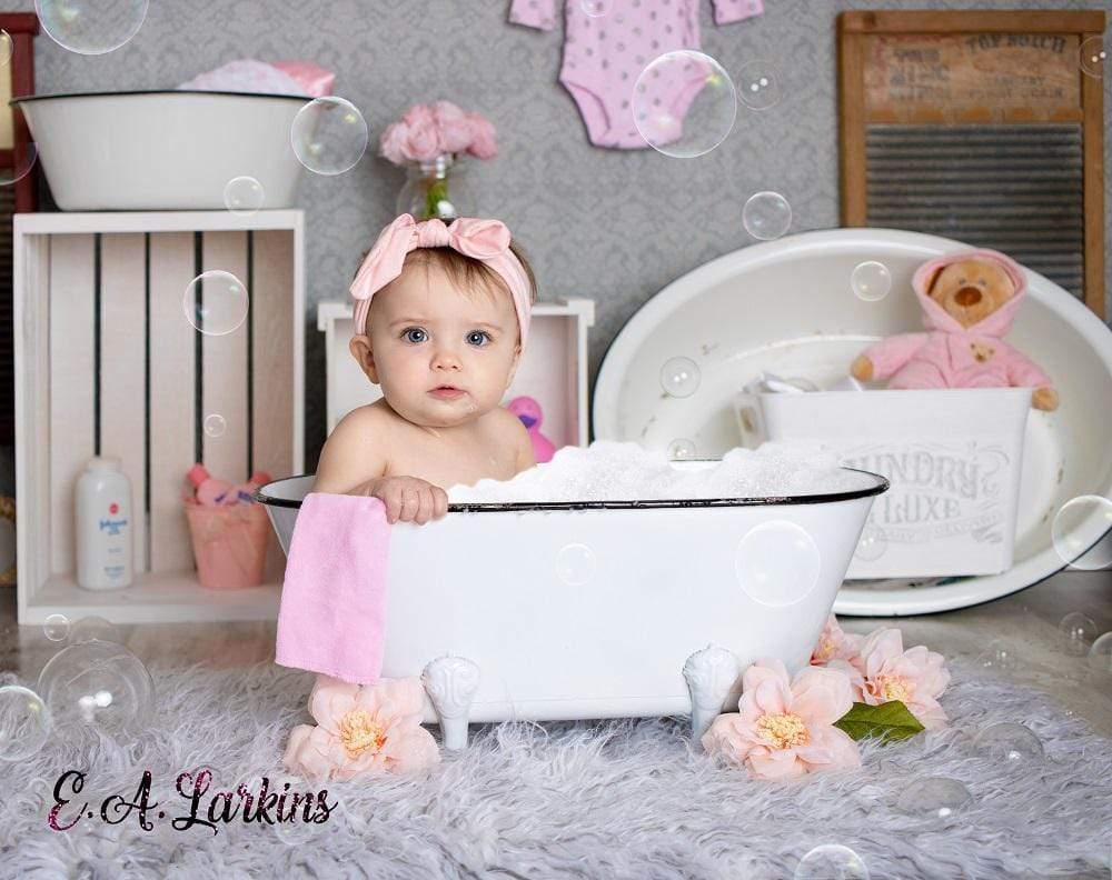 Katebackdrop£ºKate Bath Time Baby Backdrop Summer Rubber Ducks and Bubbles Photos Designed by Erin Larkins