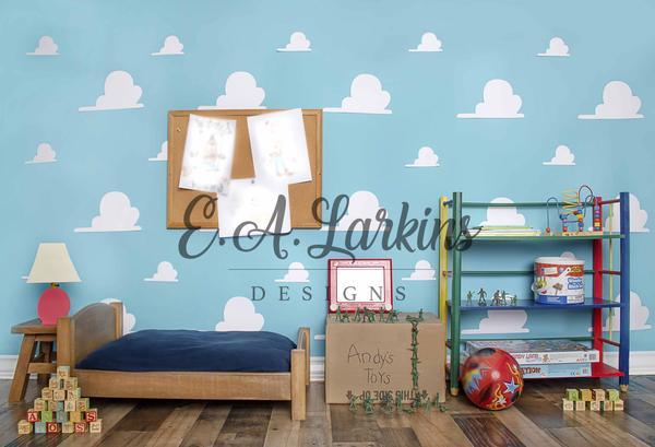 Kate Toy Room With Bed Children Backdrop for Photography Designed by Erin Larkins