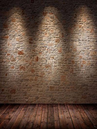 Kate Dark Brick Wall Photography Backdrop With Floor Light Brown - Katebackdrop