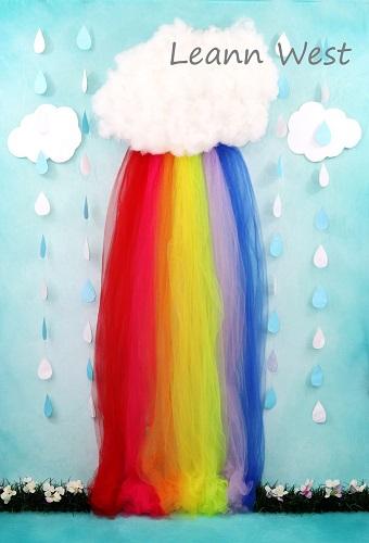 Katebackdrop£ºKate Rainy Spring Rainbow Flowers Children Backdrop Designed by Leann West