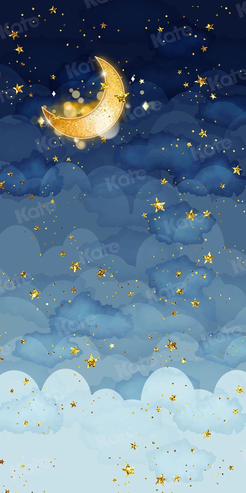 Kate Cake Smash Dream Night with Cloud Moon Backdrop for Photography