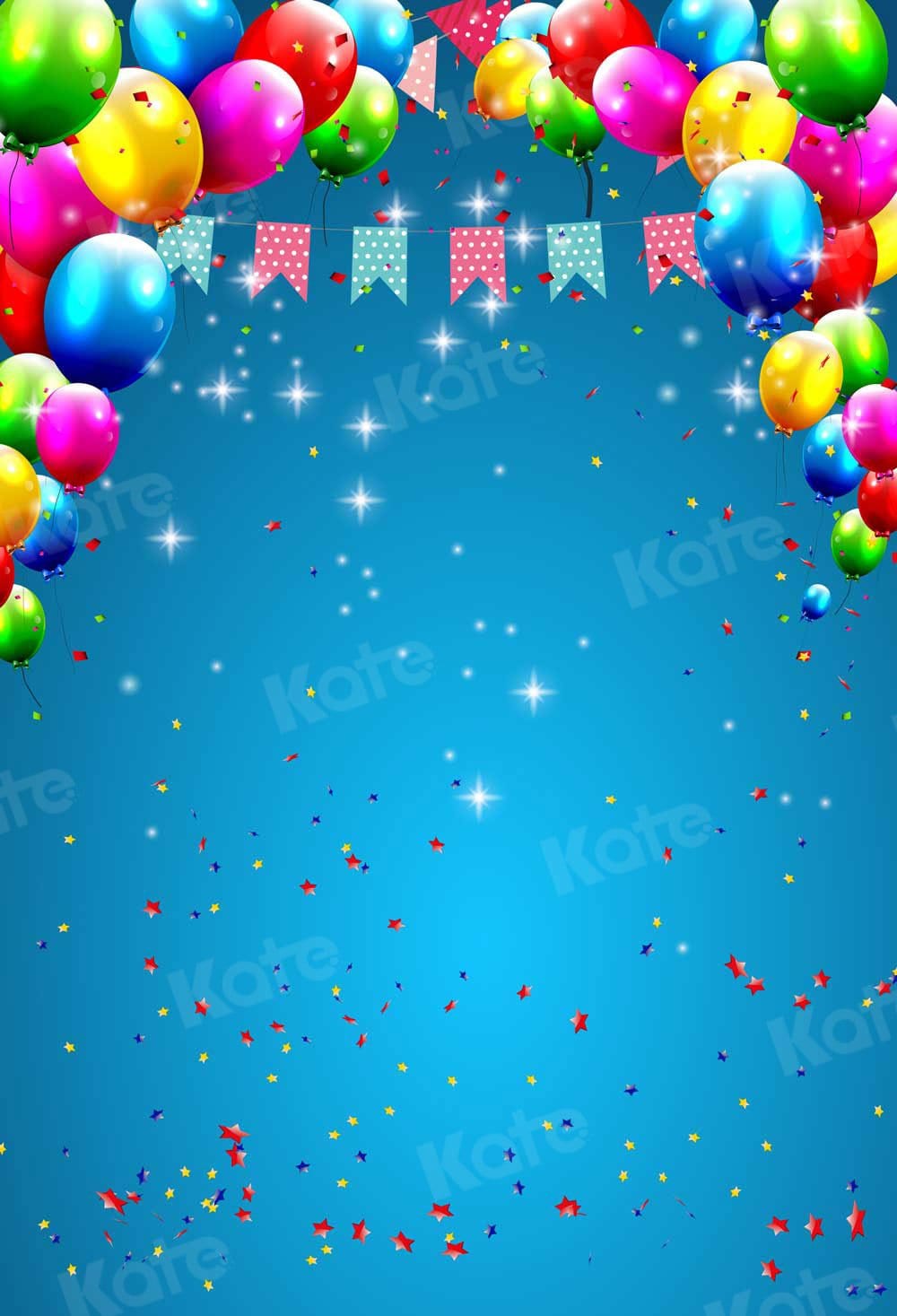 Kate Birthday Cake Smash Star Balloon Backdrop for Photography