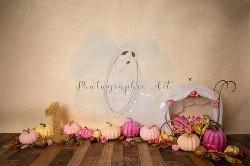 Katebackdrop鎷㈡綖Kate 1st Birthday Pink and Gold Pumpkins Backdrop Designed by Jenna Onyia