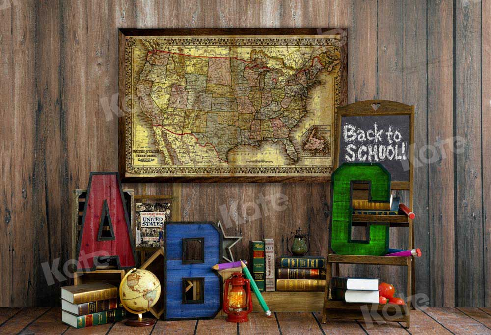 Vintage Classroom Educational Backdrop Scene