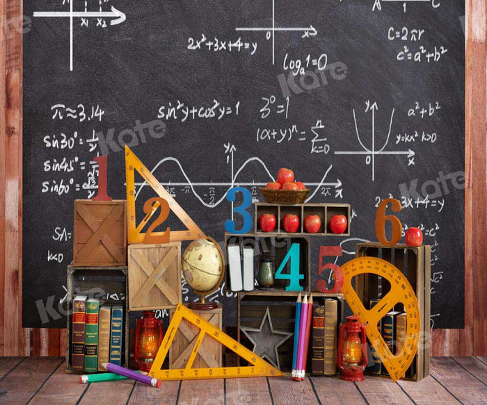 Vintage Classroom Math Chalkboard Backdrop
