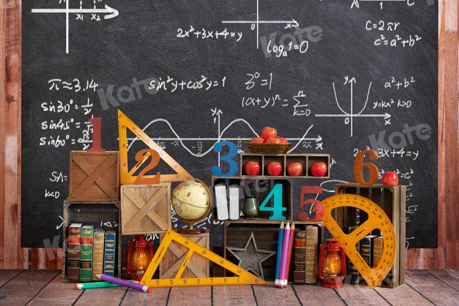 Vintage Classroom Math Chalkboard Backdrop