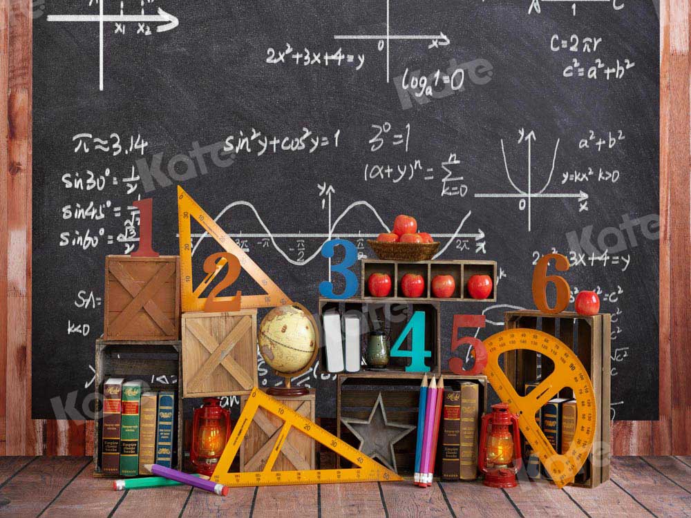 Kate Back to School Backdrop Math Blackboard Designed by Emetselch