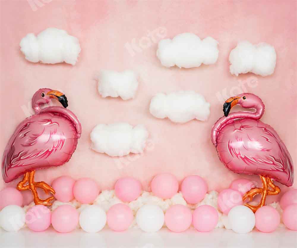 Kate Balloon Flamingo Girl Backdrop Designed by Emetselch