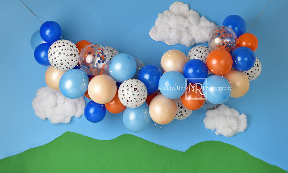 Kate Blue Dog Birthday Backdrop Designed by Mandy Ringe Photography