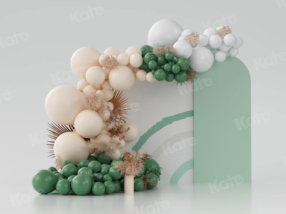Kate Boho Balloons Backdrop Green Cake Smash Designed by Uta Mueller Photography