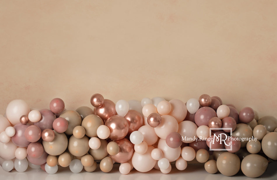 Kate Boho Balloons Backdrop Matte Pink Designed by Mandy Ringe Photography