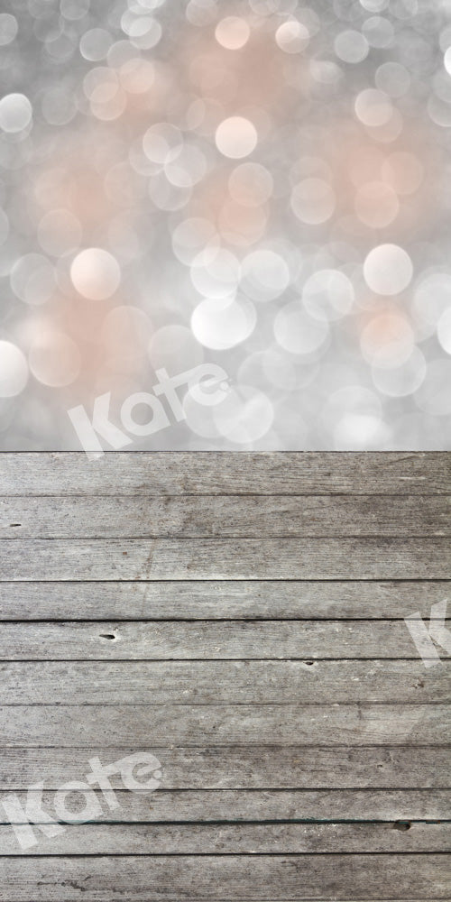 Kate Bokeh Backdrop Gray Wood Splicing Designed by Chain Photography