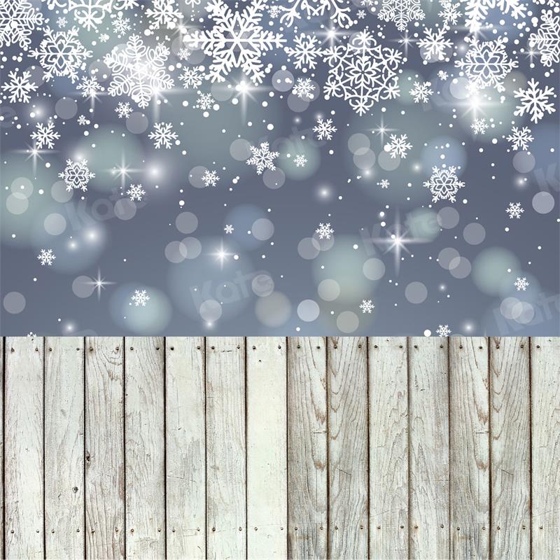 Kate Bokeh Snowflake Backdrop Stitching Plank for Photography