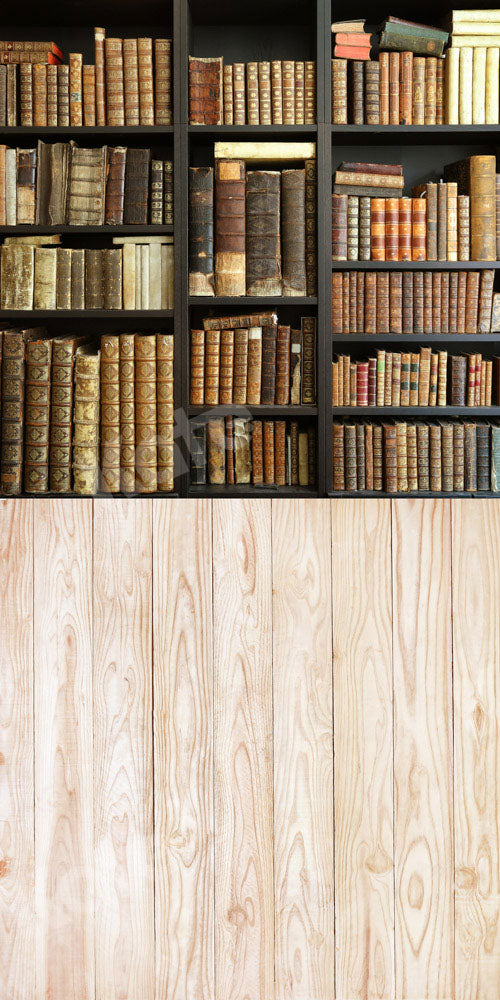 Kate Retro bookshelf backdrop bookcase indoor background