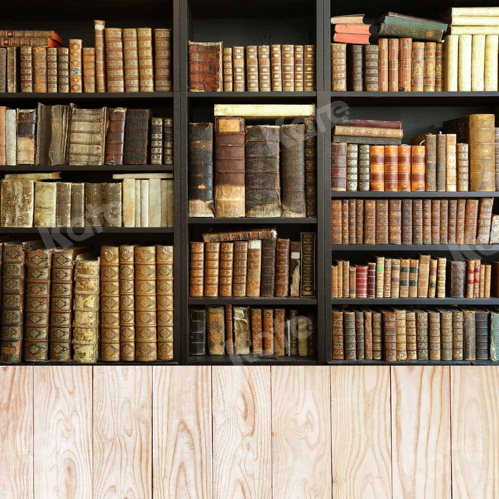 Kate Retro bookshelf backdrop bookcase indoor background