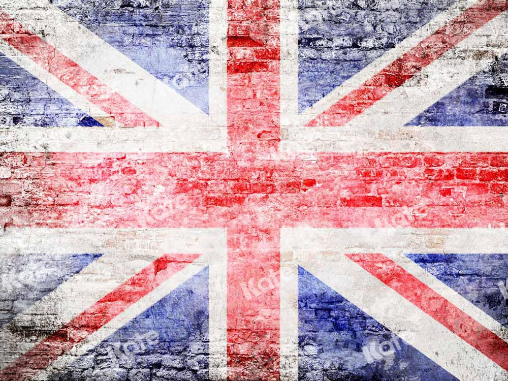 Kate British Flag Backdrop Brick Wall Designed by Chain Photography