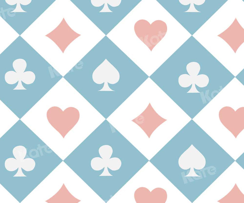 Vintage Pastel Card Suit Pattern Backdrop