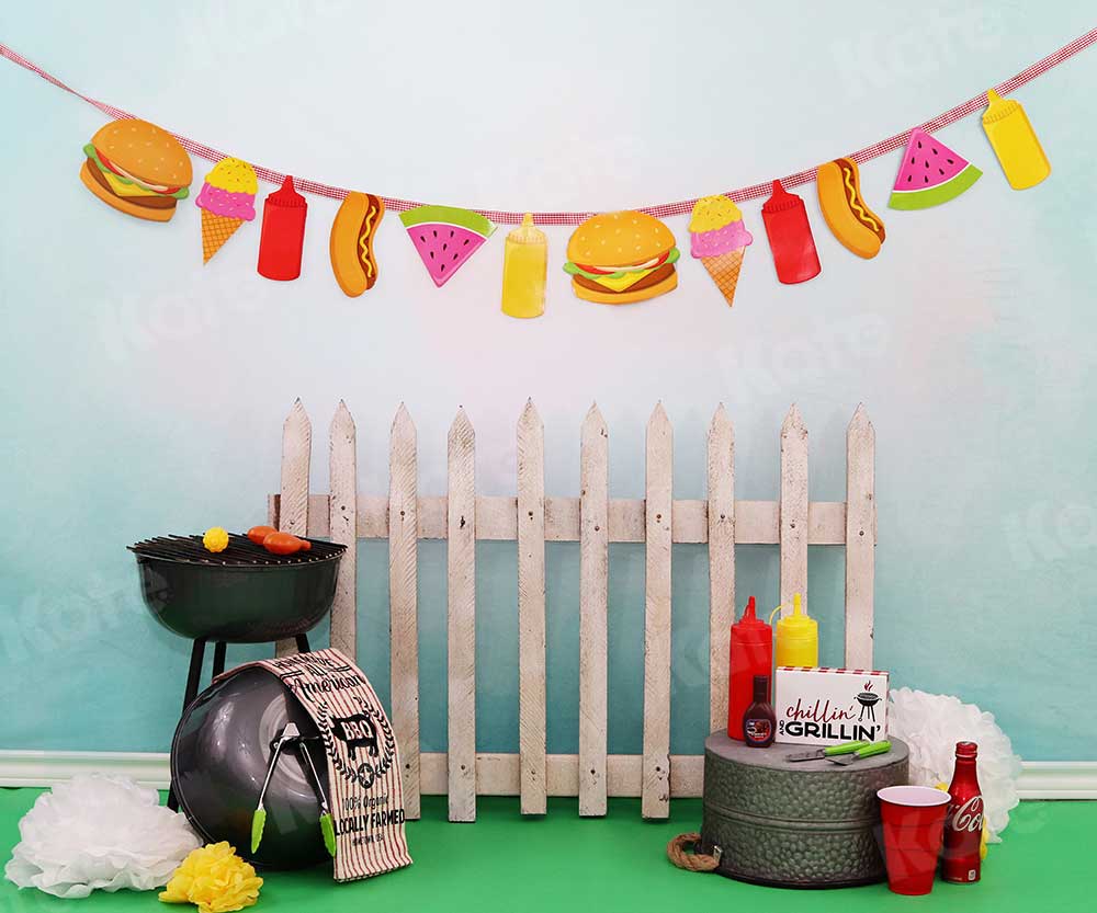 Kate Children Holiday Railing Picnic Spring Backdrop for Photography Designed by Leann West