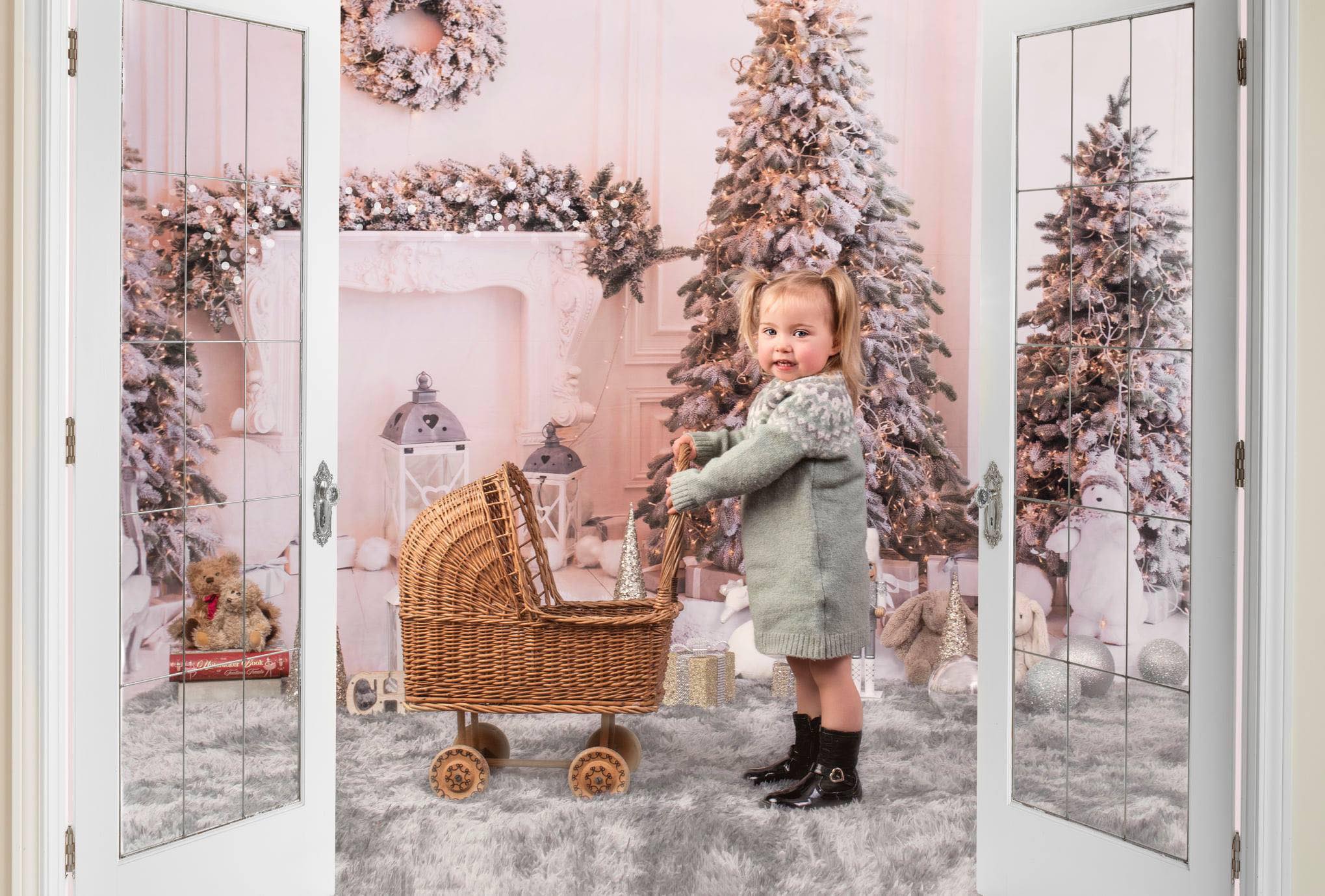 Kate Christmas Bear White Backdrop for Photography