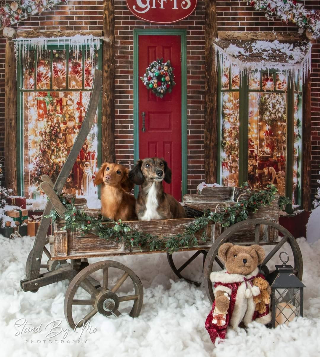 Kate Christmas Giftshop Decorations Snow Backdrop for Photography