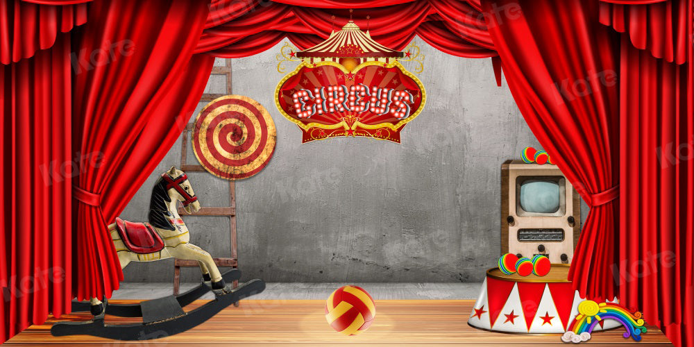 Kate Circus Red Curtain Backdrop for Photography