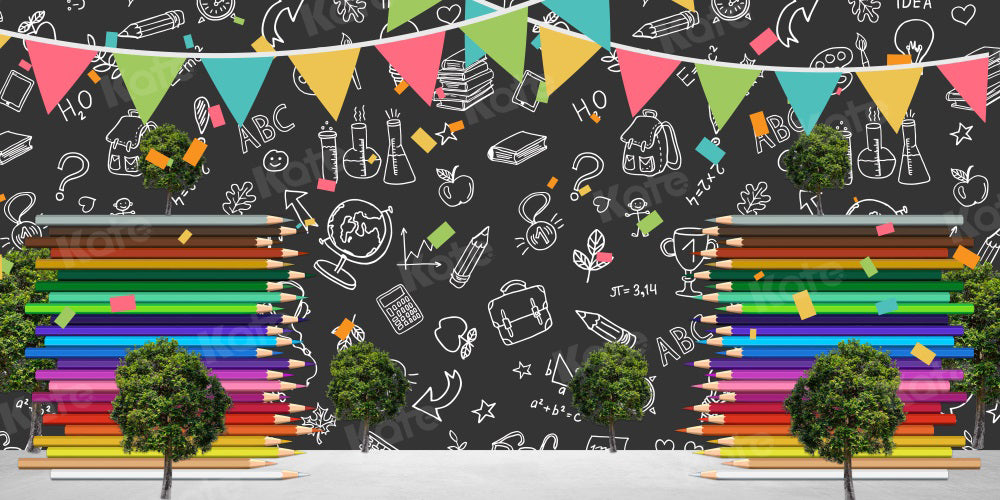Kate Colored Pencil Party Backdrop School for Photography