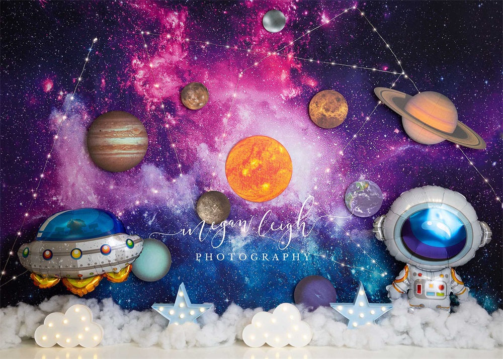 Kate Constellations In Space Backdrop for Photography Designed by Megan Leigh Photography